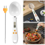 LGCASL White Weighable Spoon 2 in 1 Electronic Kitchen Scale Lcd Digital Measuring Flour Digital Spoon Scale Kitchen Tool Forfood 20.5*5.8*1 H