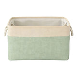 LGCASL Fabric Storage Box, Fabric Storage Box, Storage Basket with Handles and for Clothes Shelves Closet Wardrobe Home Wear and Reinforced, Light Gray S(12.2×5.1×8.2Inch) L16.4×7.8×12.5inch) Light Green