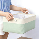 LGCASL Fabric Storage Box, Fabric Storage Box, Storage Basket with Handles and for Clothes Shelves Closet Wardrobe Home Wear and Reinforced, Light Gray S(12.2×5.1×8.2Inch) L16.4×7.8×12.5inch) Light Green