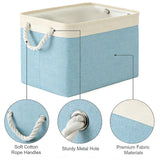 LGCASL Fabric Storage Box, Fabric Storage Box, Storage Basket with Handles and for Clothes Shelves Closet Wardrobe Home Wear and Reinforced, Light Gray S(12.2×5.1×8.2Inch) L16.4×7.8×12.5inch) Light Green
