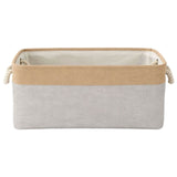 LGCASL Fabric Storage Box, Fabric Storage Box, Storage Basket with Handles and for Clothes Shelves Closet Wardrobe Home Wear and Reinforced, Light Gray S(12.2×5.1×8.2Inch) L(16.4×7.8×12.5inch) Light gray