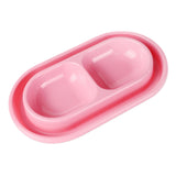 Cat Bowls for Food and Water Easy to Clean Ants Away Outside Pet Double Bowl Large Blue Pink