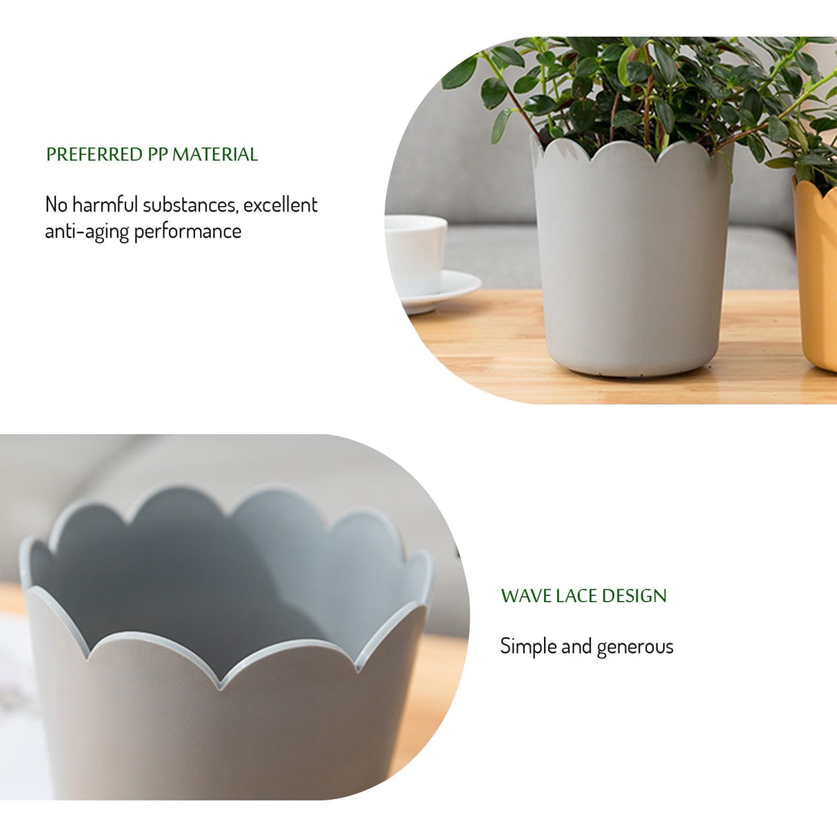 Jwdx Flower Pots Clearance, Garden Supplies Promotion! Plastic Plant Pots for Plants With Saucers Indoor Set of 1 Plastic Planters Modern Flower Pot With Hole for All House Plants Herbs Flowers Or4 Z5-GY2