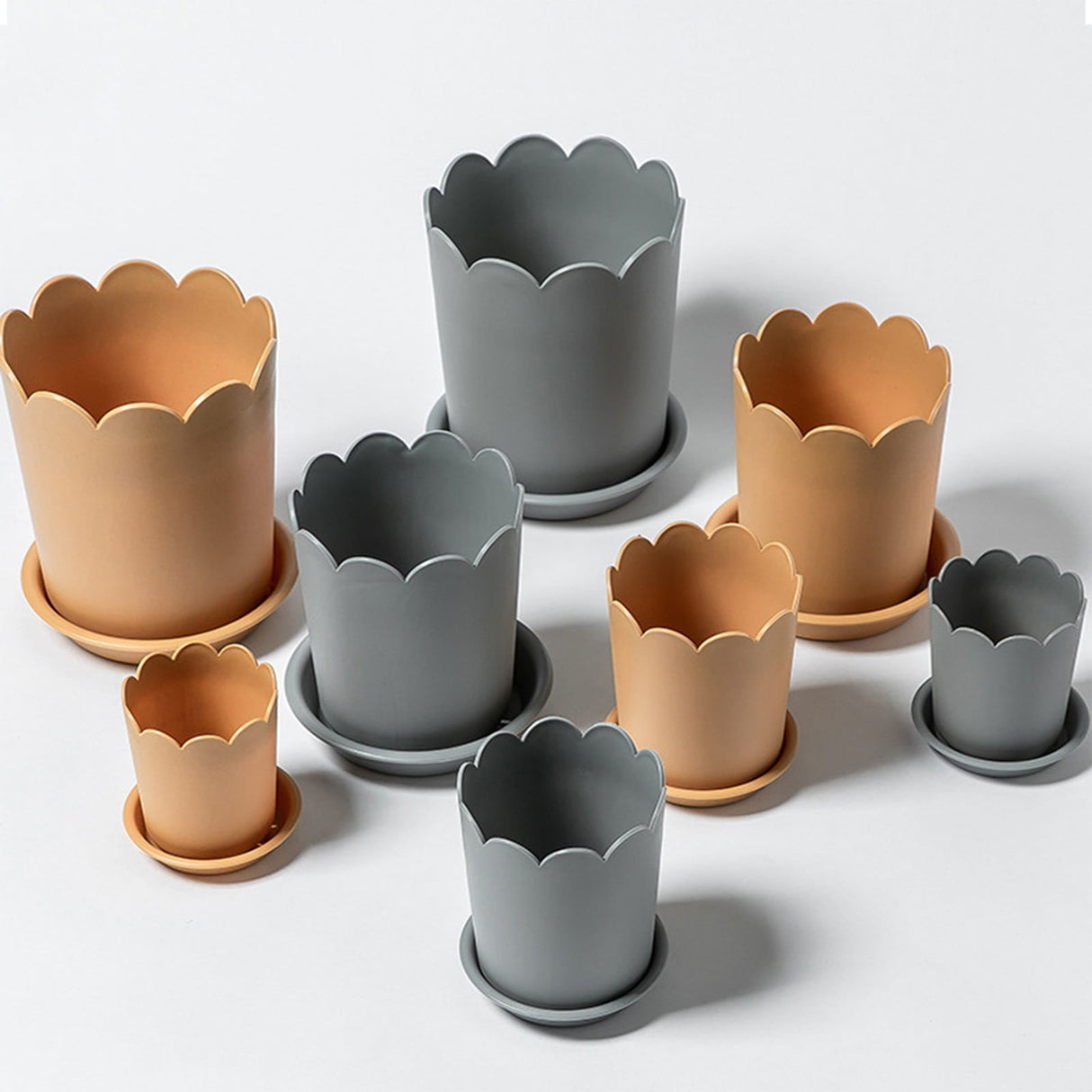 Jwdx Flower Pots Clearance, Garden Supplies Promotion! Plastic Plant Pots for Plants With Saucers Indoor Set of 1 Plastic Planters Modern Flower Pot With Hole for All House Plants Herbs Flowers Or4 Z5-GY2