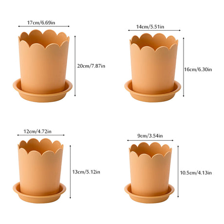 Jwdx Flower Pots Clearance, Garden Supplies Promotion! Plastic Plant Pots for Plants With Saucers Indoor Set of 1 Plastic Planters Modern Flower Pot With Hole for All House Plants Herbs Flowers Or4 Z5-OR1