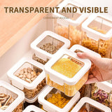 JWDX Storage Container, Airtight Cereal Containers Storage Sealed Cans for Grains and Miscellaneous Grains Transparent Plastic Kitchen Food Grade Nut and Oat Storage Cans Kitchen B