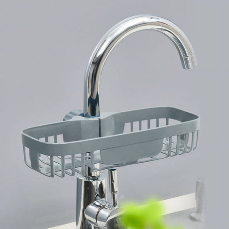 JWDX Drain Rack Clearance! Sink Sponge Rack Stand Kitchen Faucet Storage Rack Sponge and Towel Rack Drain Basket Home Kitchen Cleaning Tools, Include 1X Drain Storage Basket Grey