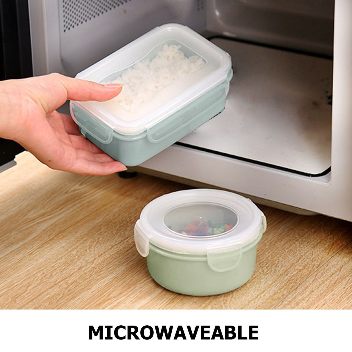 JWDX Storage Containers Clearance! Simple Refrigerator Preservation Box Small Lunch Box Kitchen Lunch Box Plastic Storage Box Sealed Box for Lunch Kitchen Arrangement, Include 1* Bento Box A