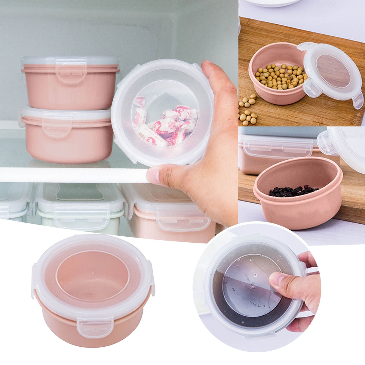 JWDX Storage Containers Clearance! Simple Refrigerator Preservation Box Small Lunch Box Kitchen Lunch Box Plastic Storage Box Sealed Box for Lunch Kitchen Arrangement, Include 1* Bento Box C