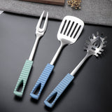 Ortofally Kitchen Utensils Stainless Steel Cooking Tools Heat Resistant Kitchen Gadgets Dishwasher Safe 34.50X3.50X2.00CM Silver