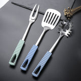 Ortofally Kitchen Utensils Stainless Steel Cooking Tools Heat Resistant Kitchen Gadgets Dishwasher Safe 34.50X3.50X2.00CM Silver