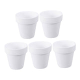 Worgeous 5Pcs 10x10CM Small White Terracotta Pot Clay Ceramic Pottery Planter Cactus Flower Pots Succulent Nursery Pots with Hole
