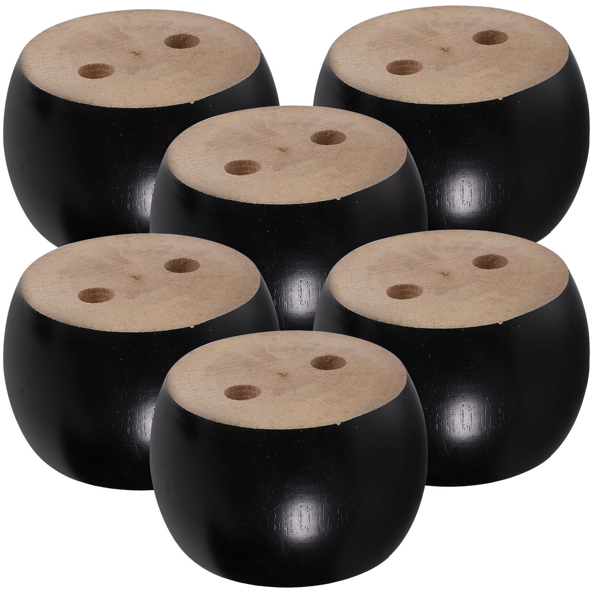 SWETRACE Furniture Feet Wood Round Bun Shape for Wooden Furniture Legs 6Pcs