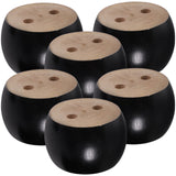 SWETRACE Furniture Feet Wood Round Bun Shape for Wooden Furniture Legs 6Pcs