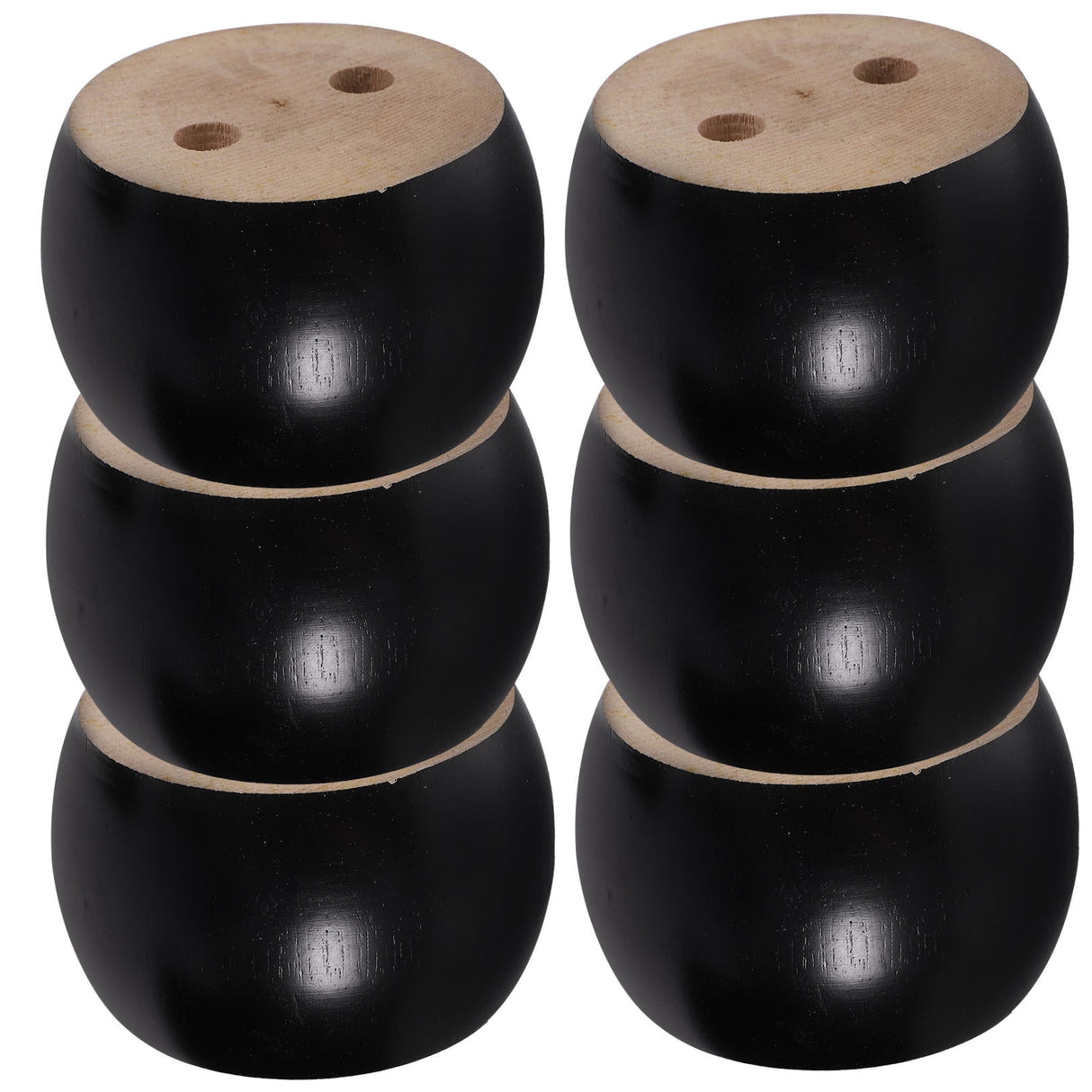 SWETRACE Furniture Feet Wood Round Bun Shape for Wooden Furniture Legs 6Pcs