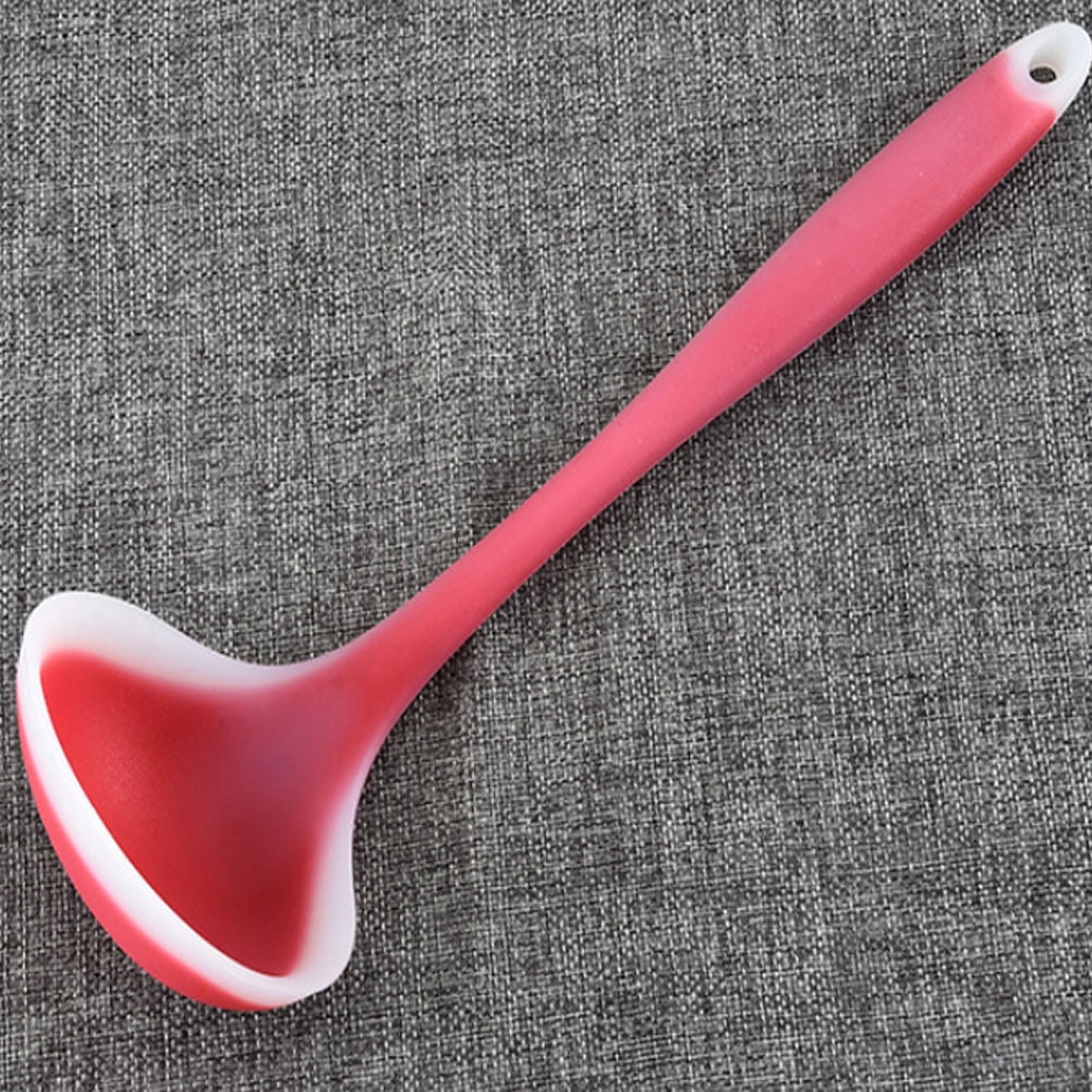 SWETRACE Silicone Soup Ladle Non Stick Kitchen Spoon For And Serving Red