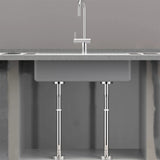 2Pcs Kitchen Sink Brackets Stainless Steel Adjustable Kitchen Sink Bracket Bottom installation Support Legs Kitchen Fixtures (50-80cm Silvery) 35-50cm Silvery