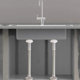 2Pcs Kitchen Sink Brackets Stainless Steel Adjustable Kitchen Sink Bracket Bottom installation Support Legs Kitchen Fixtures (50-80cm Silvery) 35-50cm White