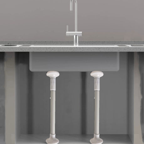 2Pcs Kitchen Sink Brackets Stainless Steel Adjustable Kitchen Sink Bracket Bottom installation Support Legs Kitchen Fixtures (50-80cm Silvery) 35-50cm White