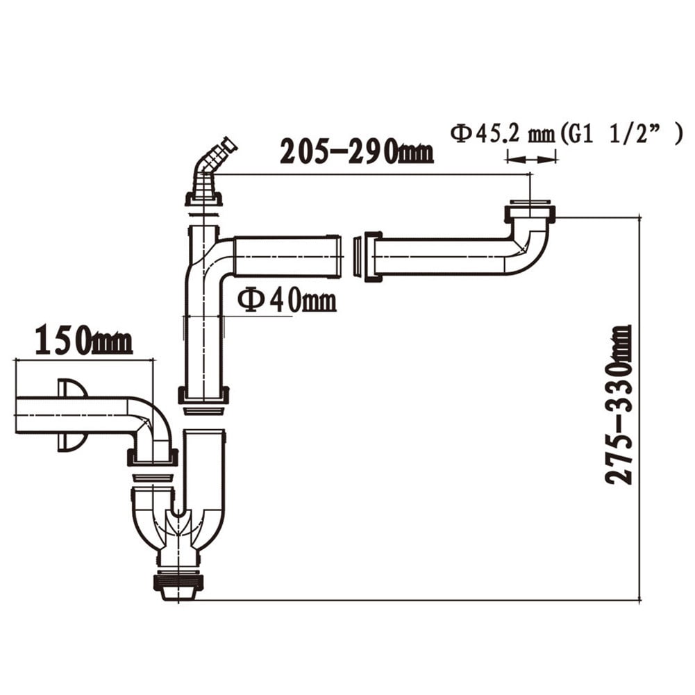 Arkzeo G1-1/2 Inch Kitchen Sink Drain Pipe 40mm Smooth U-Bend Design for Easy Flow