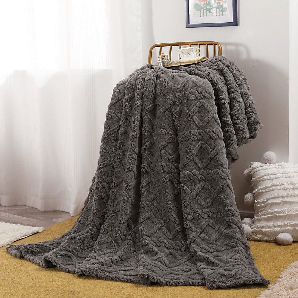 Warm Blankets for Winter, Winter Blankets Queen Size,King Blankets for The Bed, Winter Blankets Queen Size,Super Soft Throw Blankets, Silky Flannel Fleece Bed Blanket Gray