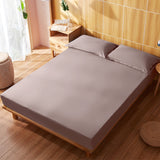 King Size Fitted Sheet, 100% Egyptian Cotton, Deep Pocket Premium Cotton Mattress Sheet,Double Bed Fitted Sheet Piece Non-Slip Fixed Bed Cover All-Inclusive Mattress Protection Bed Cover Beige