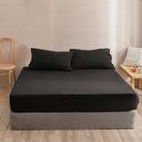 King Size Fitted Sheet, 100% Egyptian Cotton, Deep Pocket Premium Cotton Mattress Sheet,Double Bed Fitted Sheet Piece Non-Slip Fixed Bed Cover All-Inclusive Mattress Protection Bed Cover Black