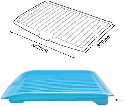 Dish Drain Board with Side Drop - Kitchen Utility Draining Board, Drain Rack, 17.5x12 Inch Kitchen Drying Tray | Heat-Resistant Drip Rack for Quick Drainage and Easy Storage, Drying Dish Rack Tray Green