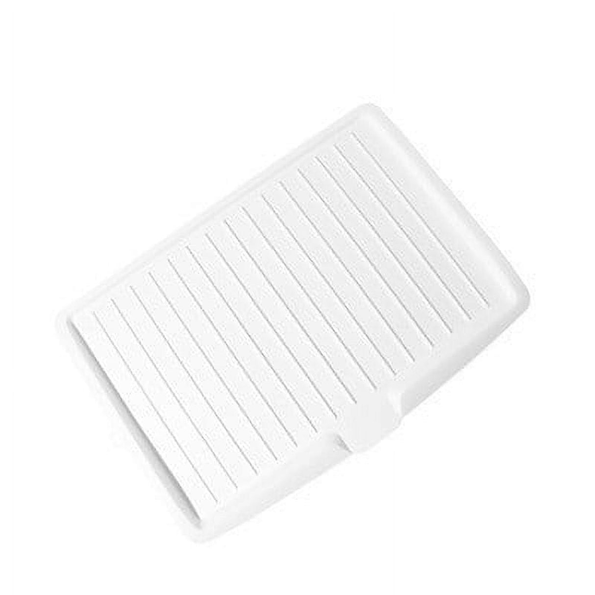 Dish Drain Board with Side Drop - Kitchen Utility Draining Board, Drain Rack, 17.5x12 Inch Kitchen Drying Tray | Heat-Resistant Drip Rack for Quick Drainage and Easy Storage, Drying Dish Rack Tray White