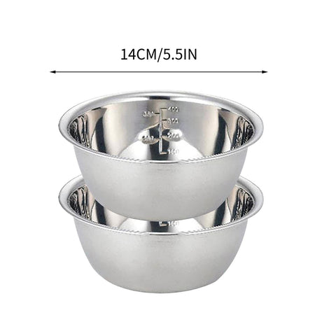 Thickened Stainless Steel Mixing Bowl - Salad Bowl, Metal Bowls, Stainless Steel Basin, Heavy Duty Deeper Edge Mirror Finish Dishwasher Safe Bowl, Metal Bowls,Stainless Steel Basin, Water Basin 14CM 400ml