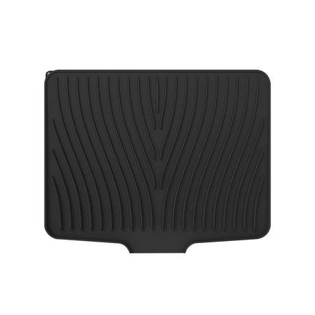 40x33 Inch Extra Large Kitchen Countertop Draining Silicone Tray - No Punching, Waterproof Drying Pad for Dishes,Water Diverting, Anti-Accumulating, Multifunctional Counter Protector for Kitchen Use Black