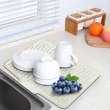 40x33 Inch Extra Large Kitchen Countertop Draining Silicone Tray - No Punching, Waterproof Drying Pad for Dishes,Water Diverting, Anti-Accumulating, Multifunctional Counter Protector for Kitchen Use white