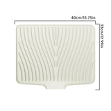 40x33 Inch Extra Large Kitchen Countertop Draining Silicone Tray - No Punching, Waterproof Drying Pad for Dishes,Water Diverting, Anti-Accumulating, Multifunctional Counter Protector for Kitchen Use white