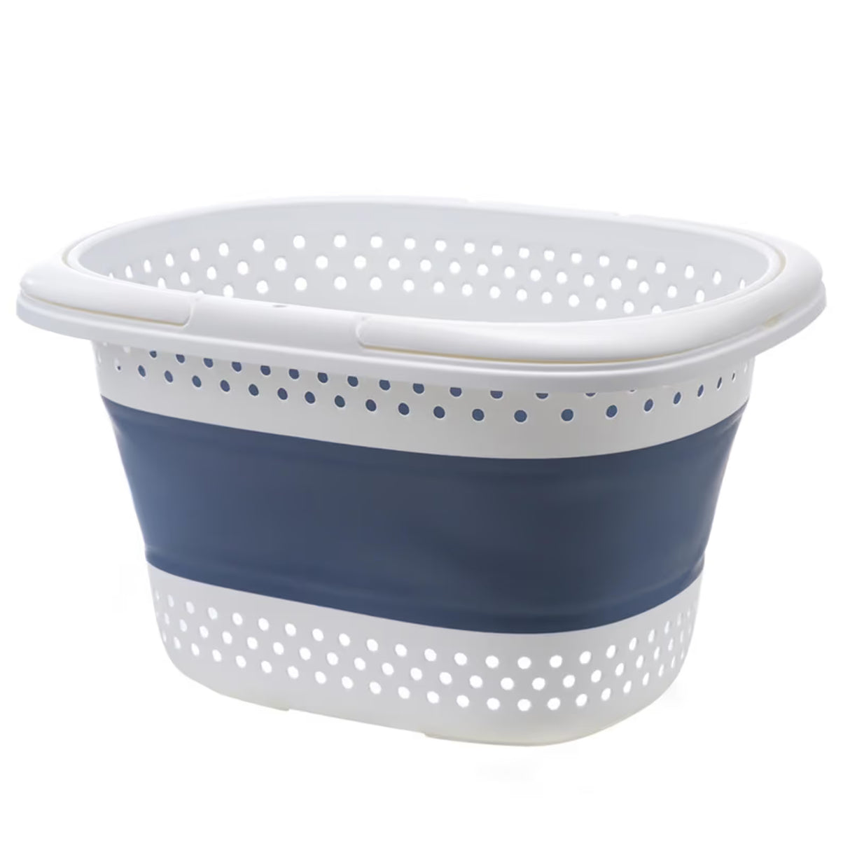 Collapsible Laundry Basket, Collapsible Laundry Basket with Handles, Foldable Laundry Basket Plastc,Pop Up Tall Storage, Blue, 32.5 x 42.5 x 28 cm