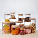 CGZQFEI Glass Storage Containers with Lids, Glass Jars with Lids, Clear Food Jar, Round Canister, Pantry Organizers and Storage for Cookie Flour Oat Pasta Tea Coffee Bean,175ml,2.55x3.14' Clear1