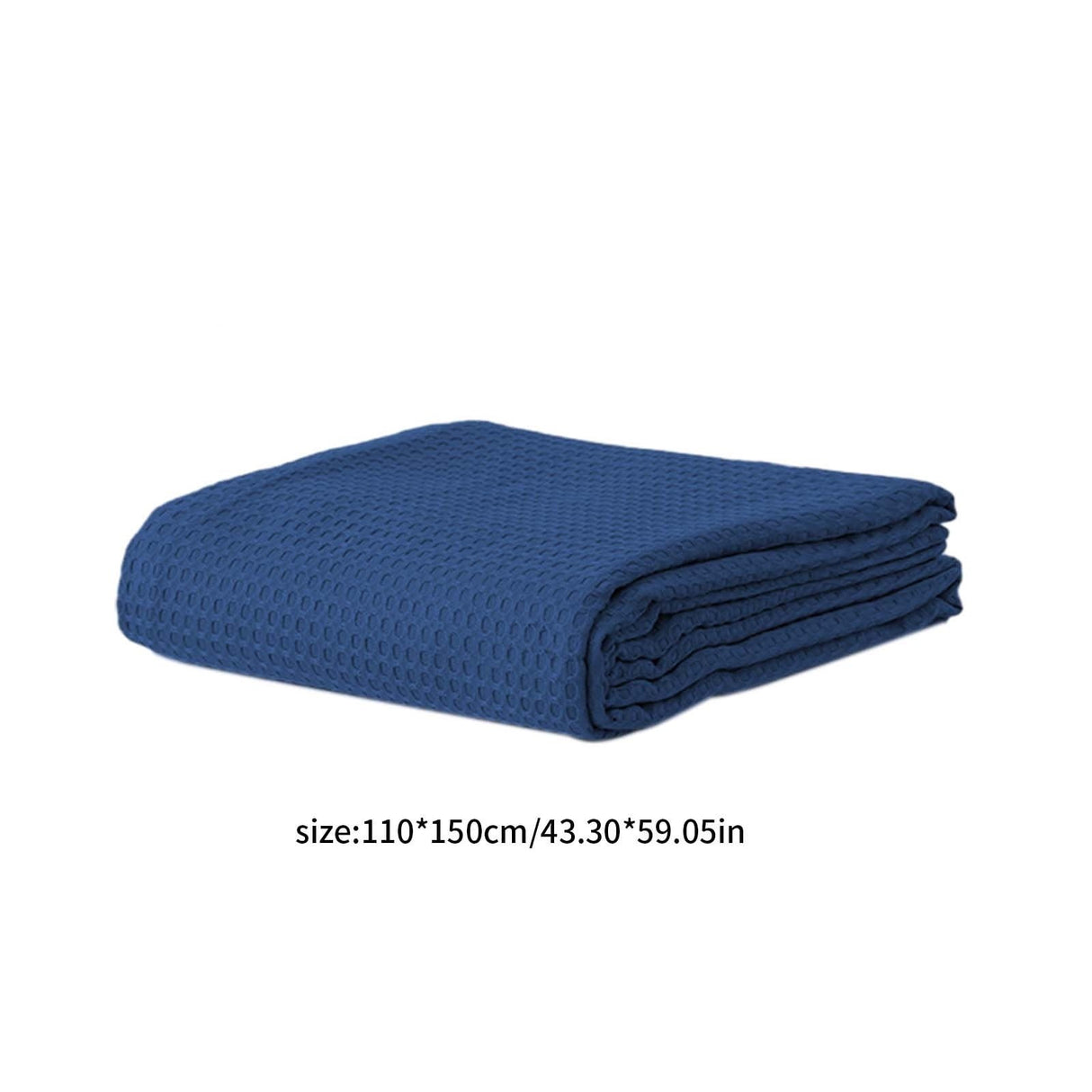 Lightweight Waffle Weave Blanket Queen Size, Breathable & Ultra Soft, 43.30"x 59.05" Soft & Cozy Thin Blanket, Perfect for Summer & Hot Sleepers, Bed, Home Decor - Mediterranea (Blue) 43.30" x 59.05" Blue
