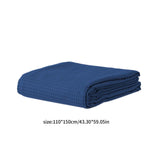 Lightweight Waffle Weave Blanket Queen Size, Breathable & Ultra Soft, 43.30"x 59.05" Soft & Cozy Thin Blanket, Perfect for Summer & Hot Sleepers, Bed, Home Decor - Mediterranea (Blue) 43.30" x 59.05" White