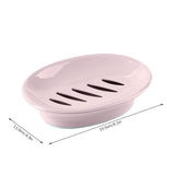 Oval Plastic Soap Dish - Double Compartment Drain Tray| Bathroom & Kitchen Soap Holder for Face & Body Soap | Oval Shaped Soap Dish for Countertop & Shower Use(Pink) Pink