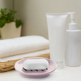 Oval Plastic Soap Dish - Double Compartment Drain Tray| Bathroom & Kitchen Soap Holder for Face & Body Soap | Oval Shaped Soap Dish for Countertop & Shower Use(Pink) Pink