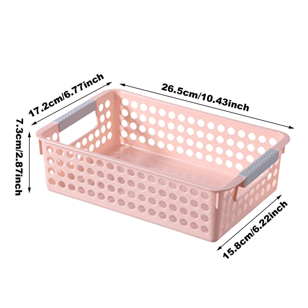 A4 Paper Trays with Grip Handles, 10.43x6.77x2.87"Heavy Duty Book Baskets for Library, Drawers, Office, Home, Desk, Turn in Trays, Plastic Storage Baskets (White/1 Pcs) 10.43" x 6.77" x 2.87" Green