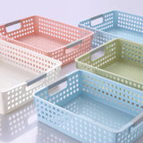 A4 Paper Trays with Grip Handles, 10.43x6.77x2.87"Heavy Duty Book Baskets for Library, Drawers, Office, Home, Desk, Turn in Trays, Plastic Storage Baskets (White/1 Pcs) 10.43" x 6.77" x 2.87" Green