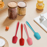Heat Resistant Silicone Spoon Spatula, 600°F High Temp Flexible Cooking Spoons Kitchen Rubber Spoonula Scratch-Proof for Mixing Stirring Scraping Serving Non-Stick Cookware (4 Pcs) 1.77x8.26 1.77" x 8.26" Multicolor
