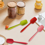 Heat Resistant Silicone Spoon Spatula, 600°F High Temp Flexible Cooking Spoons Kitchen Rubber Spoonula Scratch-Proof for Mixing Stirring Scraping Serving Non-Stick Cookware (4 Pcs) 1.77x8.26 1.77" x 8.26" Multicolor
