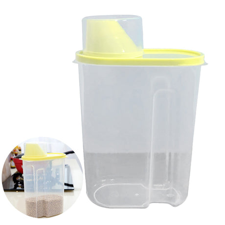 Airtight Storage Container with Lids, Plastic Pet Food Storage Container with Locking Lid,Pet Dog Cat Food Dispenser ,Clear Pet Dog Food Storage Bin Containers for Rice Grain(Green,4.72x7.68") Z3-Yellow