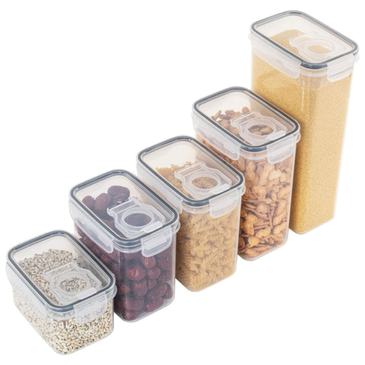 Airtight Storage Container with Lids, Plastic Pet Food Storage Container with Locking Lid,Pet Dog Cat Food Dispenser ,Clear Pet Dog Food Storage Bin Containers for Rice Grain(Green,4.72x7.68") Z5-2800ml