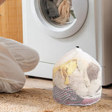 1 Pack Large Laundry Bags,Heavy Duty Diamond Mesh Laundry Bags with Drawstring Closure, Large Laundry Hamper Liner, Washable Laundry Essentials for Travel, Sports, Dorms,White (19.6in) 19.6in