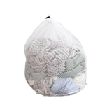 1 Pack Large Laundry Bags,Heavy Duty Diamond Mesh Laundry Bags with Drawstring Closure, Large Laundry Hamper Liner, Washable Laundry Essentials for Travel, Sports, Dorms,White (19.6in) 23.6in