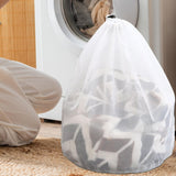 1 Pack Large Laundry Bags,Heavy Duty Diamond Mesh Laundry Bags with Drawstring Closure, Large Laundry Hamper Liner, Washable Laundry Essentials for Travel, Sports, Dorms,White (19.6in) 31.4in