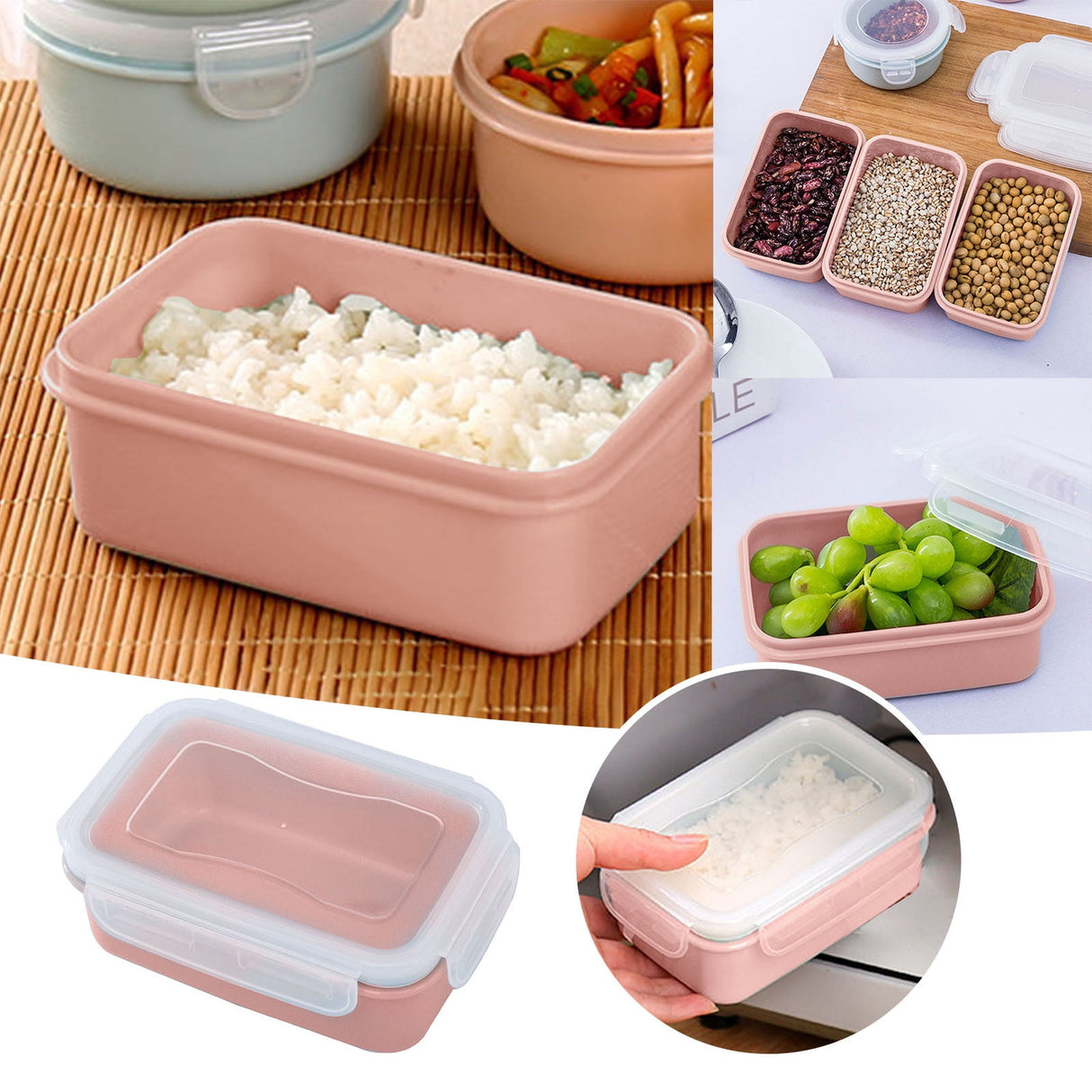 Plastic Meal Prep Containers with Lids, Food Storage Containers with Snap Locking Lids, Airtight Lunch Containers, Microwave, Oven, Freezer and Dishwasher (Red/1 Pcs) 5.5x3.7 5.5" x 3.7" Red