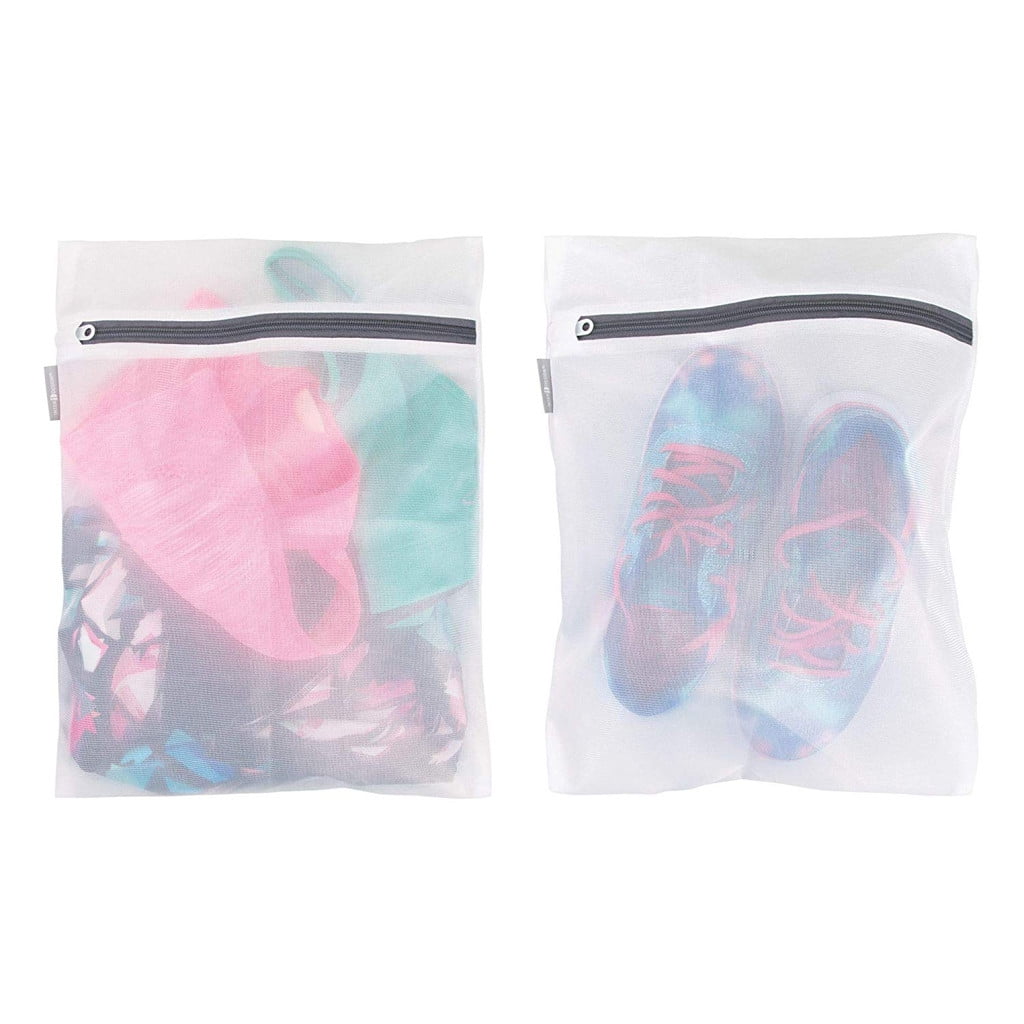 2 Pack 12" x 15" Laundry Mesh Net Washing Bag for Clothes bra Lingerie Socks Underwear,2 Pack Thickened Fine Mesh Gray Zippered Laundry Bags,Protective Wash Bags for Clothes,Laundry Mesh Bags 16" x 19"